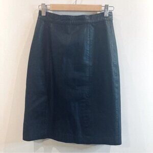 LINEA PRIVATA Sz 7-8 Fully  Lined Back Slit Zipper Leather Skirt